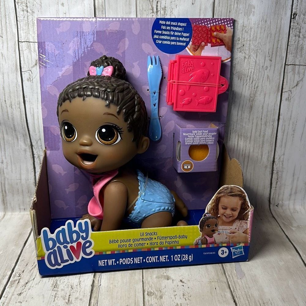 Baby Alive Lil Snacks Doll Black Hair  New Toy‎ Action HASBRO